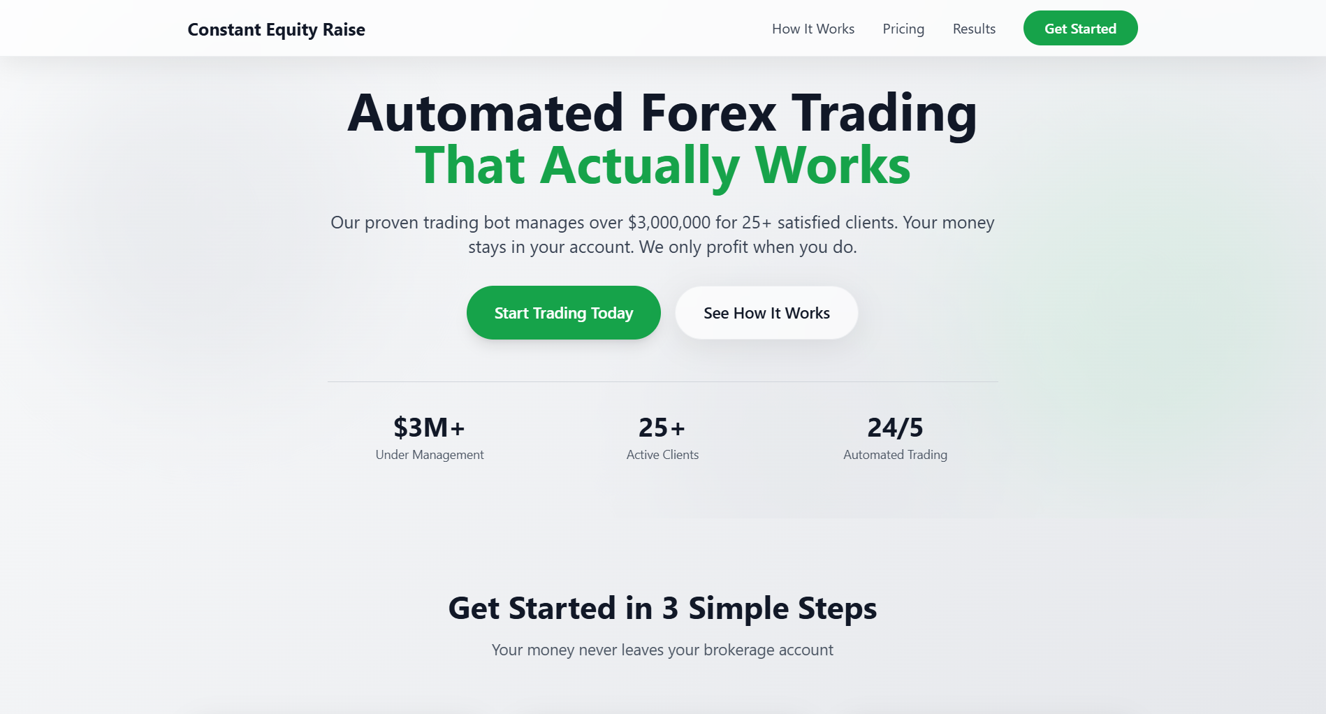 Next-Gen Fintech Website for Constant Equity Raise