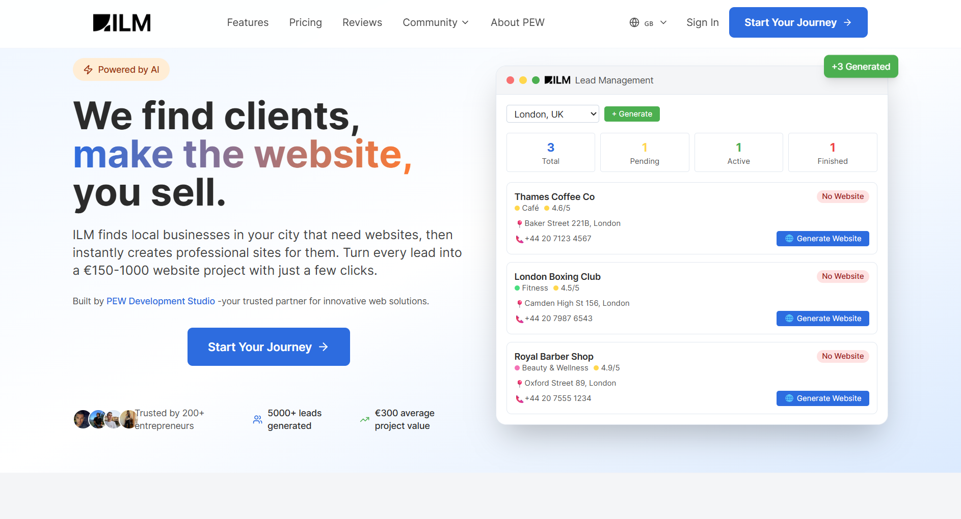 AI-Powered Startup for Instant Website Generation